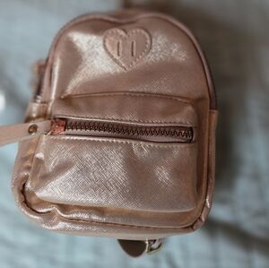 Claire's Shimmering Rose Gold Heart Backpack